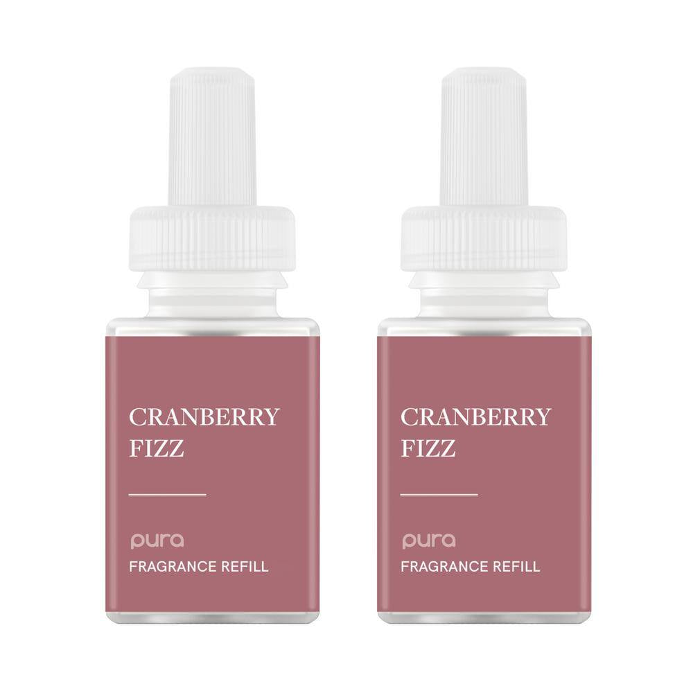 Cranberry Fizz - Seasonal Home Fragrance Refill for Smart Fragrance Diffusers - up to 120-Hours per Vial (2-Pack) Red